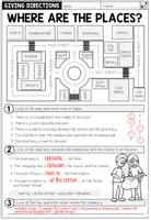 Vorschau - Arbeitsblätter - Prepositions of Place / Präpositionen der Lage – Places in Town am Stadtplan | Englisch Arbeitsblatt 4.–5. Klasse - Seite 2