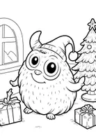 Vorschau - Mal- und Bastelvorlagen - Ausmalbilder Weihnachten: Süße Monster im Winter - Seite 2