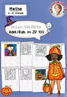 Vorschau - Arbeitsblätter - Rechenmalblätter Halloween | ZR 100 | Klasse 2 - Deckblatt
