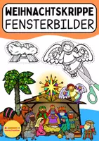 Vorschau - Mal- und Bastelvorlagen - Weihnachtskrippe – Fensterbilder zum Ausmalen | Die Geburt Jesu | Weihnachten Bastelvorlage - Deckblatt