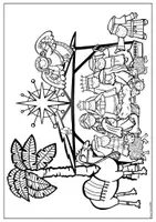 Vorschau - Mal- und Bastelvorlagen - Weihnachtskrippe – Fensterbilder zum Ausmalen | Die Geburt Jesu | Weihnachten Bastelvorlage - Seite 1