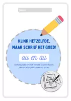 Voorbeeld - Klinkt hetzelfde, maar schrijf het goed! Versie ou en au - Pagina 1