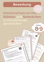 Vorschau - Arbeitsblätter - Stärken und Schwächen in Vorstellungsgesprächen - Deckblatt