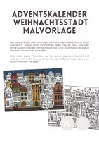 Vorschau - Mal- und Bastelvorlagen - Weihnachtsstadt Adventskalender, Malvorlage - Deckblatt