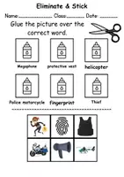 Vorschau - Mal- und Bastelvorlagen - Cut & Glue: Polizei / Police - Englisch - Seite 1