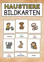 Vorschau - Bildkarten - HAUSTIERE Wort- und Bildkarten (DAF/DAZ) - Deckblatt