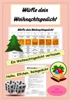 Vorschau - Stundenentwürfe - Ein Weihnachtsgedicht würfeln - Kreatives Schreiben - Deckblatt