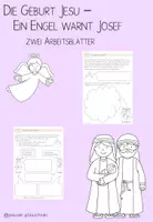 Vorschau - Arbeitsblätter - Weihnachtsgeschichte - Ein Engel warnt Josef - Deckblatt