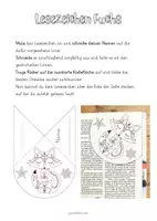Vorschau - Mal- und Bastelvorlagen - Lesezeichen Fuchs - Eck-Lesezeichen anmalen und basteln - Seite 1