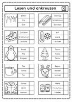 Vorschau - Arbeitsblätter - Deutsch Lesen Klasse 1 & 2 Winter ankreuzen & kleben - Seite 3