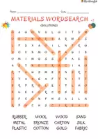 Vista previa - Hojas de trabajo - Materials Wordsearch! - página 2
