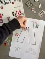 anteprima - Materiale per pittura e bricolage - Alfabetiere di BRUNO MUNARI, un libro da leggere... - Pagina di copertina