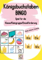 Vorschau - Spiele - Königsbuchstaben Bingo mit Vokalen, Umlauten und Zwielauten - Deckblatt