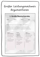 Vorschau - Klassenarbeiten - Große Deutschprobe „Überzeugend argumentieren“ – Klasse 7 - Deckblatt