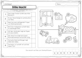 Vorschau - Arbeitsblätter - Lesespur Weihnachten – Stille Nacht | Lesetraining, Lesen Deutsch 1./2. Klasse | mit Lösung - Seite 3