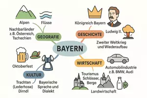 Vorschau - Arbeitsblätter - Arbeitsblatt zum Thema "Bayern" + Onlineübung & MP3 + Mindmap + Infografik - Seite 3