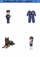 Vorschau - Arbeitsblätter - Lesekarten/Bildkarten - Polizei / Police (Medium) - Englisch - Seite 1