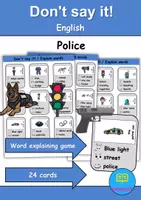 Vorschau - Mal- und Bastelvorlagen - Don't say it!: Polizei / Police - Englisch Spiel (Sag es nicht!) - Deckblatt