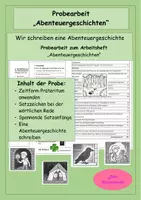 Vorschau - Arbeitsblätter - Probe zum Arbeitsheft Abenteuergeschichten - Probearbeit - Lesitungsfeststellung - Deckblatt