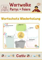 Vorschau - Arbeitsblätter - Wortschatz Wiederholung Partys und Feiern - Deckblatt