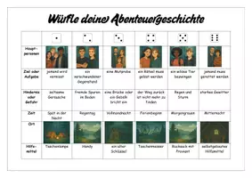 Vorschau - Stundenentwürfe - Eine Abenteuergeschichte würfeln - Kreatives Schreiben - Würfelgeschichte - Seite 1
