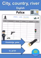 Vorschau - Arbeitsblätter - Polizei / Police - City Country River / Stadt Land Fluss - Englisch - Deckblatt