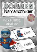 Vorschau - Anderer Materialtyp - Robbenklasse Namenschilder im Superheldenstil - Deckblatt
