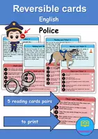 Vorschau - Spiele - Reading task cards: Polizei / Police - Englisch (Wendekarten) - Deckblatt