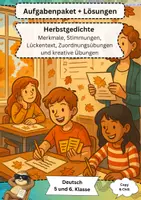 Vorschau - Arbeitsblätter - Deutsch 5–6: Gedichte Herbst - Deckblatt