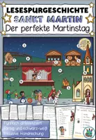 Vorschau - Arbeitsblätter - Lesespurgeschichte "Der perfekte Martinstag" DaZ / Deutsch - Fünffache Differenzierung - Deckblatt