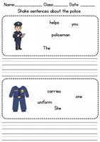 Vorschau - Test - Schüttelsätze / Jumbled Sentences: Polizei / Police - Englisch - Seite 1