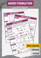 Vorschau - Arbeitsblätter - Word Formation - Merkhilfe / Übungen + Lösung - Deckblatt