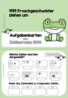 Vorschau - Bildkarten - Zahlenraum 1000: 999 Froschgeschwister Aufgabenkartei - Seite 1