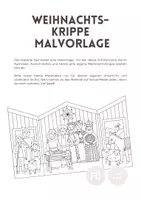 Vorschau - Mal- und Bastelvorlagen - Malvorlage Weihnachtskrippe, Bastelbogen - Deckblatt