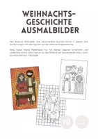 Vorschau - Mal- und Bastelvorlagen - Ausmalbilder Weihnachtsgeschichte, Figuren - Deckblatt