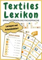 Vorschau - Arbeitsblätter - Textile Fachbegriffe Domino und Arbeitsblätter - Deckblatt