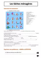 Vorschau - Arbeitsblätter - Französisch: Wortschatz: tâches ménagères - Haushalt, Haus (A2) - Seite 1