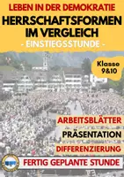 Vorschau - Arbeitsblätter - Demokratie Materialpaket Leben in der Demokratie – Politik Klasse 9/10 (Wahlen, Grundrechte, Medien, Extremismus, Lobbyismus) Unterrichtsreihe - Seite 1