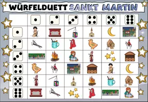 Vorschau - Spiele - Würfelduett "Sankt Martin" Lernspiel für zwei Personen - DaZ / Deutsch - Seite 1