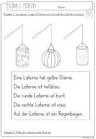 Vorschau - Arbeitsblätter - FREEBIE Lesemalblatt Sankt Martin | Deutsch Klasse 1-2 - Seite 3