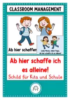 Vorschau - Poster - Ab hier schaffe ich es alleine. Schild für die Kita und den Schulanfang - Deckblatt