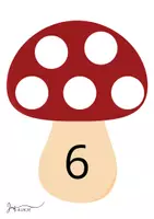 Voorbeeld - Optellen tot 6 met kaartjes in een paddenstoel - Pagina 2