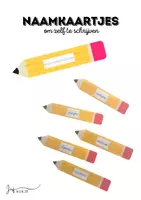 Voorbeeld - Naamkaartjes lege sjablonen in schriftletters - Voorblad