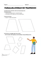 Voorbeeld - Parallellogram en trapezium werkblad meetkunde - Voorblad