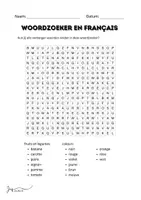 Voorbeeld - Woordzoeker Franse woorden, taalinitiatie of inoefenen - Voorblad