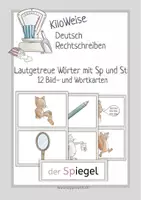 Vorschau - Bildkarten - Bild- und Wortkarten: Wörter mit Sp und St - Deckblatt