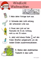 Vorschau - Stundenentwürfe - Weihnachten Windlichter basteln Kunst Klasse 1, 2, 3, 4, 5 - Seite 1
