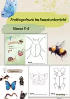 Vorschau - Unterrichtsreihen - Frottage im Kunstunterricht – Drucken mit Naturmaterial - Deckblatt