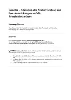 Vorschau - Klassenarbeiten - Klausur - Genetik – Mutation der Mukoviszidose und ihre Auswirkungen auf die Proteinbiosynthese - Deckblatt