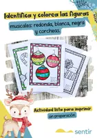 Vista previa - Hojas de trabajo - Navidad Musical- Colorea Las figuras musicales - página 1